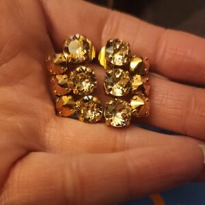 Radiant Gold-Tone Crystal Earrings